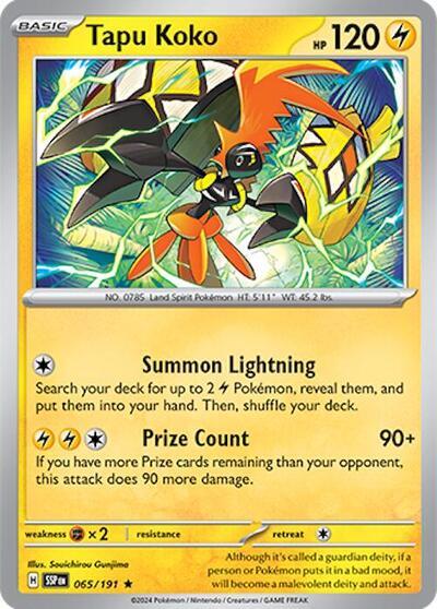 Tapu Koko (065/191) (Deck Exclusives) [Scarlet & Violet: Surging Sparks] | Galaxy Games LLC