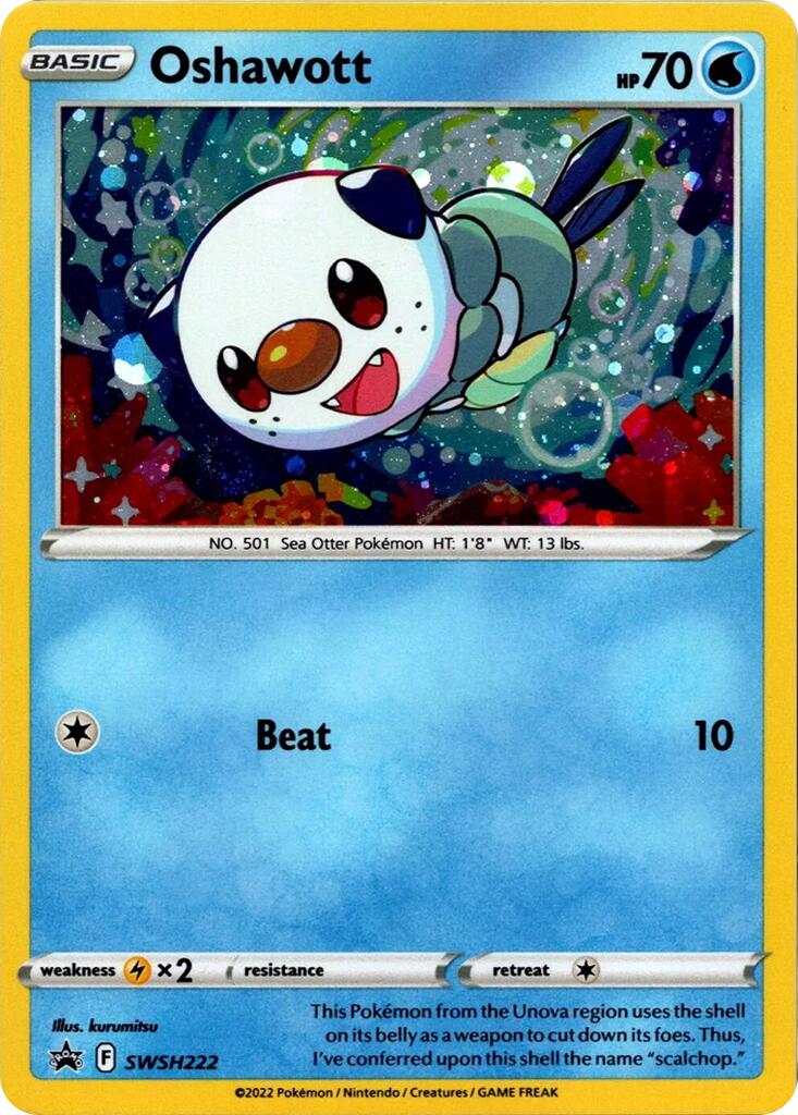 Oshawott (SWSH222) (Cosmo Holo) [Sword & Shield: Black Star Promos] | Galaxy Games LLC