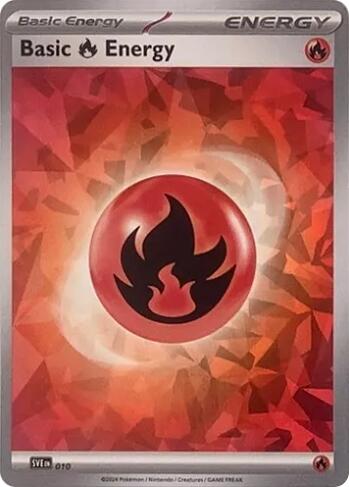 Basic Fire Energy (010) (Cracked Ice Holo) [Scarlet & Violet: Stellar Crown] | Galaxy Games LLC