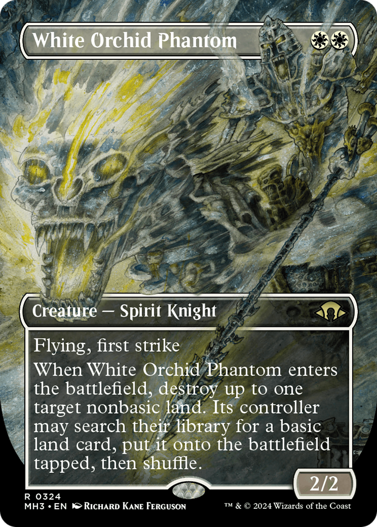 White Orchid Phantom (Borderless) [Modern Horizons 3] | Galaxy Games LLC