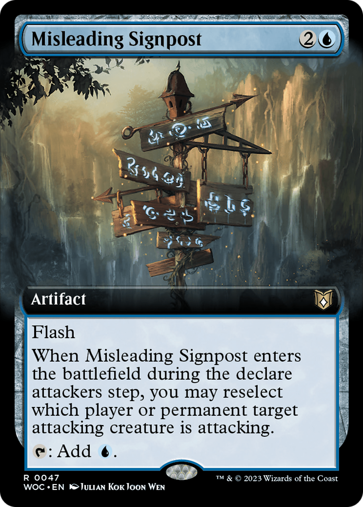 Misleading Signpost (Extended Art) [Wilds of Eldraine Commander] | Galaxy Games LLC