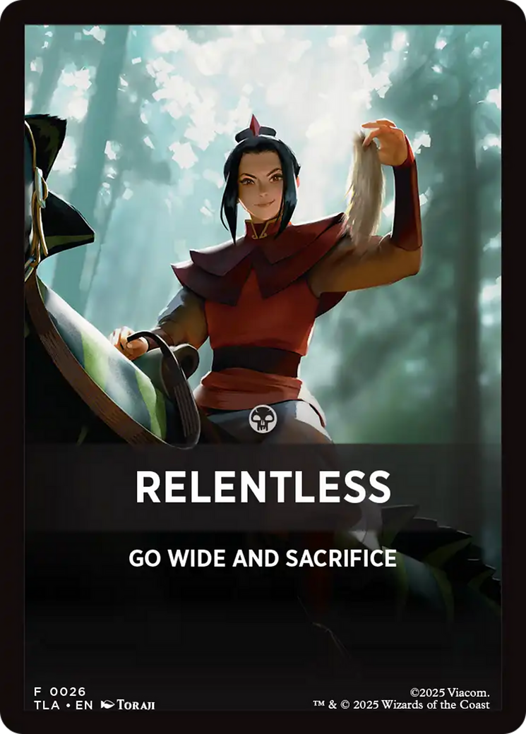 Relentless Theme Card [Avatar: The Last Airbender Tokens] | Galaxy Games LLC