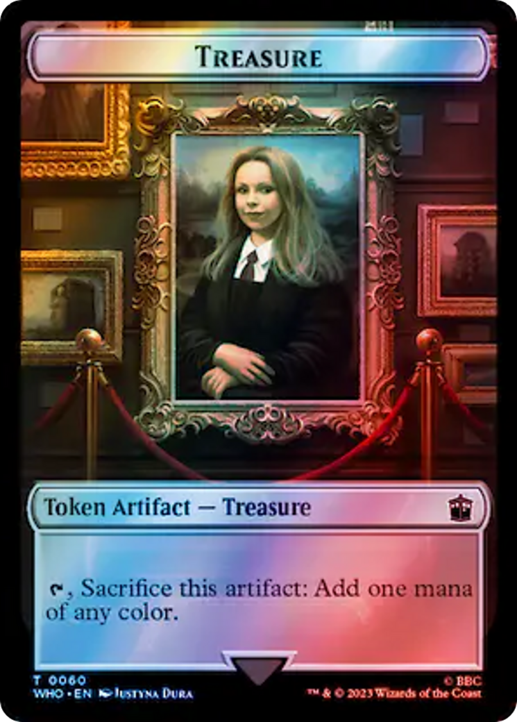 Soldier // Treasure (0060) Double-Sided Token (Surge Foil) [Doctor Who Tokens] | Galaxy Games LLC