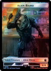 Alien Rhino // Clue (0055) Double-Sided Token (Surge Foil) [Doctor Who Tokens] | Galaxy Games LLC