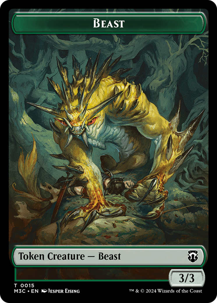 Beast (0015) // Insect (0025) Double-Sided Token [Modern Horizons 3 Commander Tokens] | Galaxy Games LLC