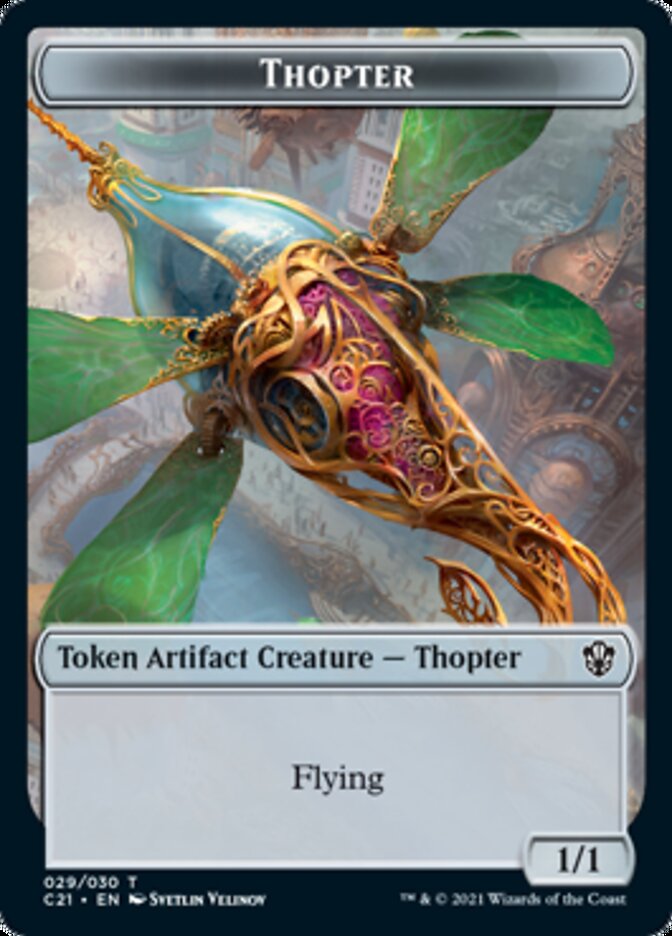 Golem (025) // Thopter Double-Sided Token [Commander 2021 Tokens] | Galaxy Games LLC