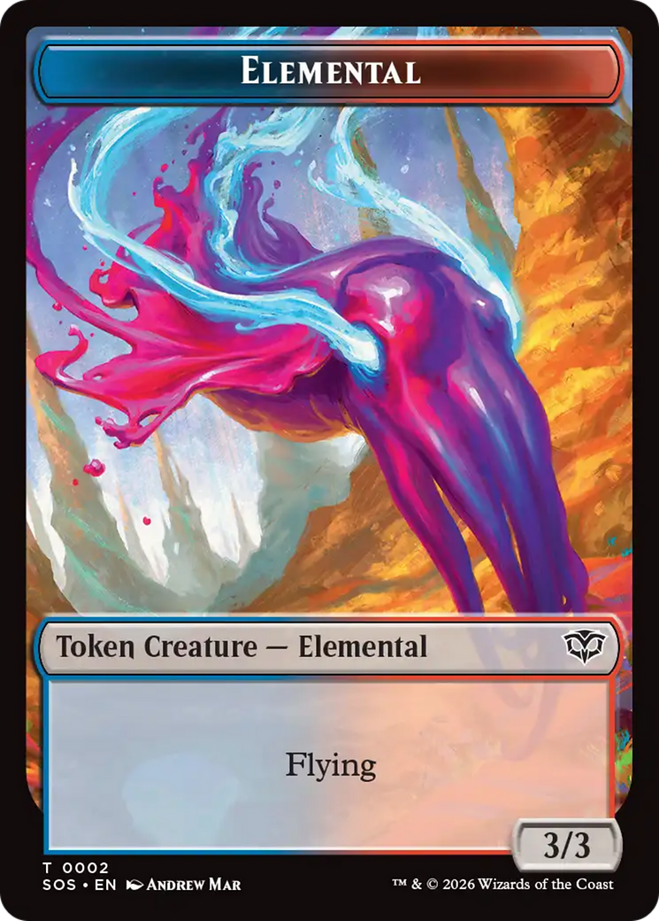 Fractal (0004) // Elemental (0002) Double-Sided Token [Secrets of Strixhaven Tokens] | Galaxy Games LLC