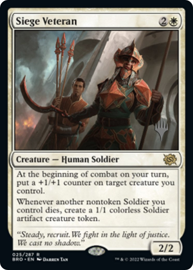 Siege Veteran (Promo Pack) [The Brothers' War Promos] | Galaxy Games LLC