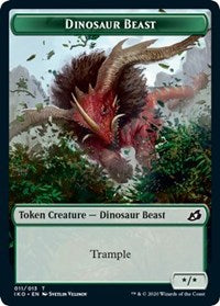 Dinosaur Beast // Human Soldier (003) Double-Sided Token [Ikoria: Lair of Behemoths Tokens] | Galaxy Games LLC