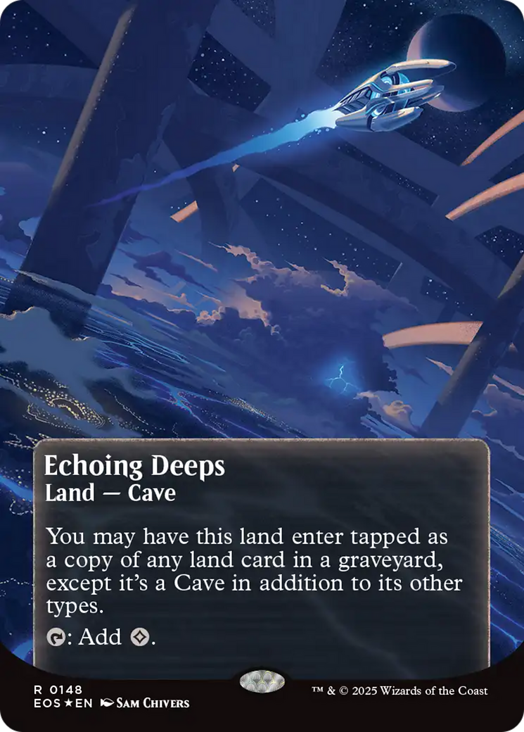 Echoing Deeps (0148) (Borderless) (Galaxy Foil) [Edge of Eternities: Stellar Sights] | Galaxy Games LLC