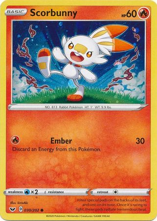 Scorbunny (030/202) (Cosmos Holo) [Sword & Shield: Base Set] | Galaxy Games LLC