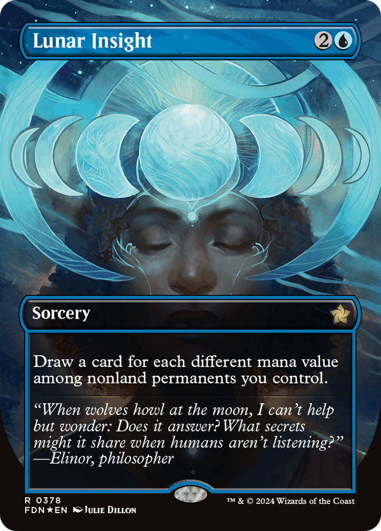 Lunar Insight (Borderless) (Mana Foil) [Foundations] | Galaxy Games LLC