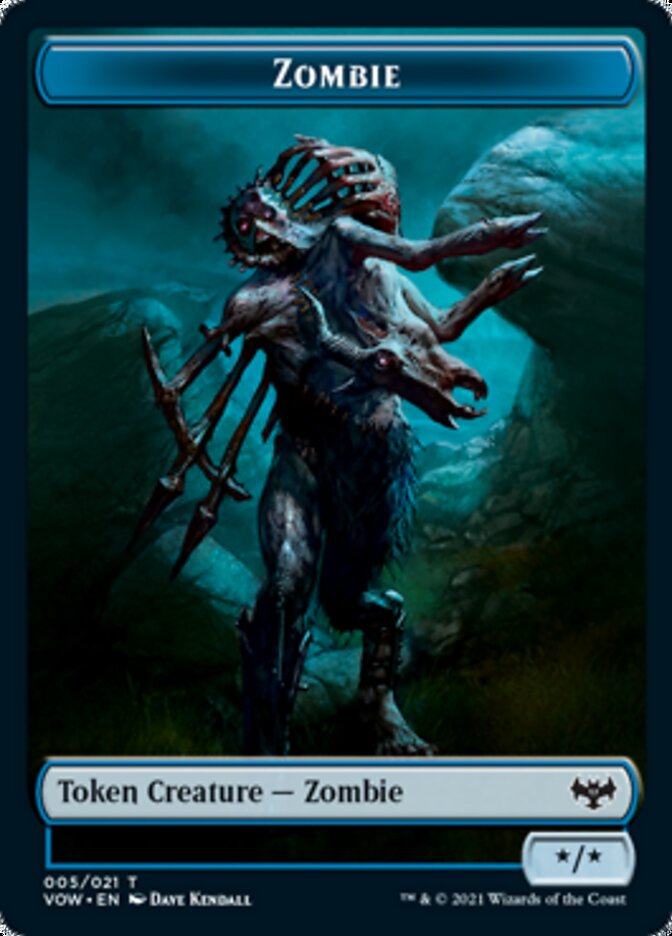 Zombie (008) // Zombie (005) Double-Sided Token [Innistrad: Crimson Vow Tokens] | Galaxy Games LLC