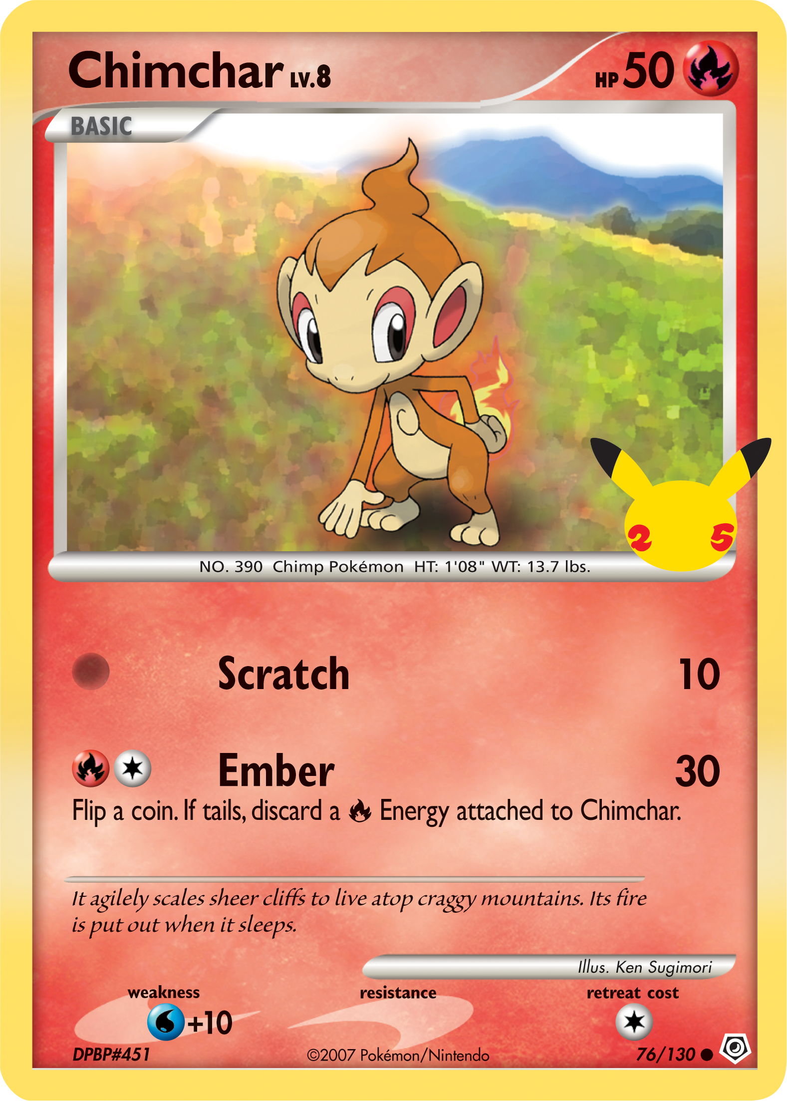 Chimchar (76/130) (Jumbo Card) [First Partner Pack] | Galaxy Games LLC