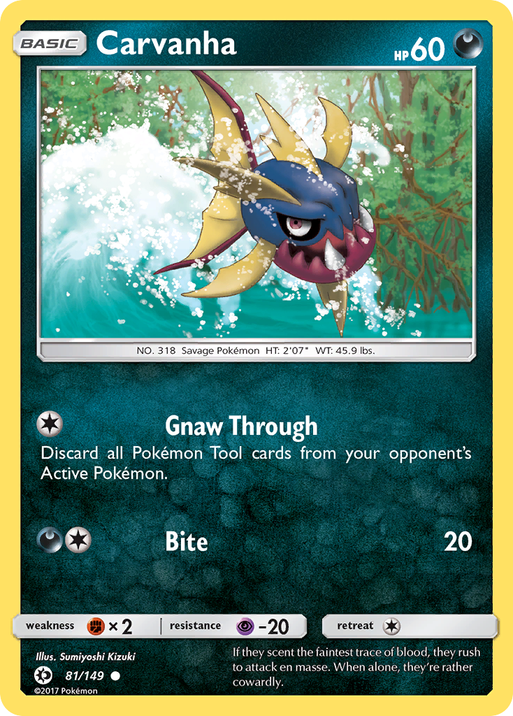 Carvanha (81/149) [Sun & Moon: Base Set] | Galaxy Games LLC