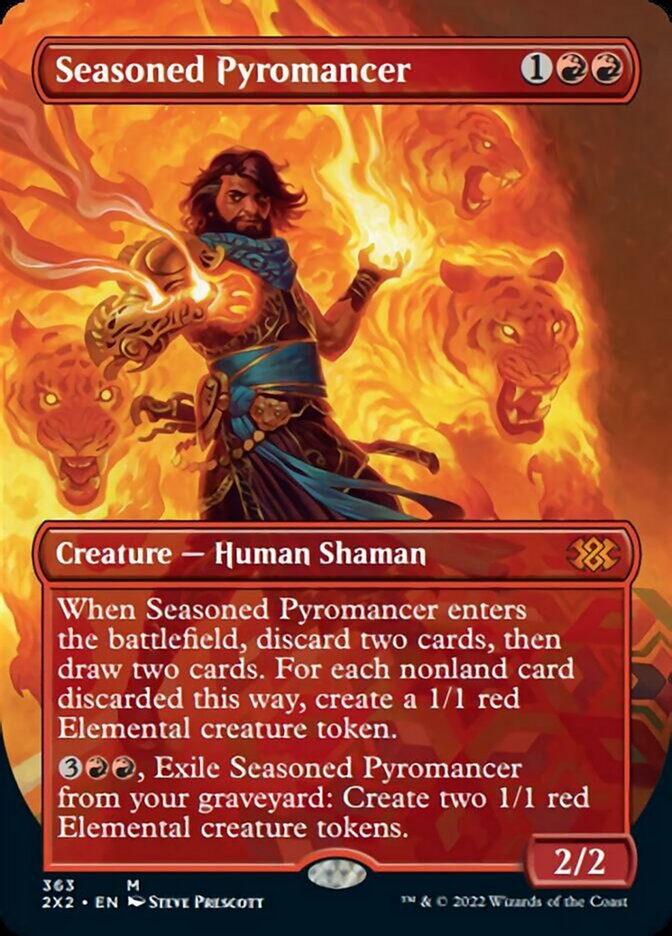 Seasoned Pyromancer (Borderless Alternate Art) [Double Masters 2022] | Galaxy Games LLC