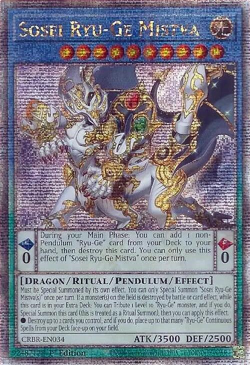 Sosei Ryu-Ge Mistva (Quarter Century Secret Rare) [CRBR-EN034] Quarter Century Secret Rare | Galaxy Games LLC