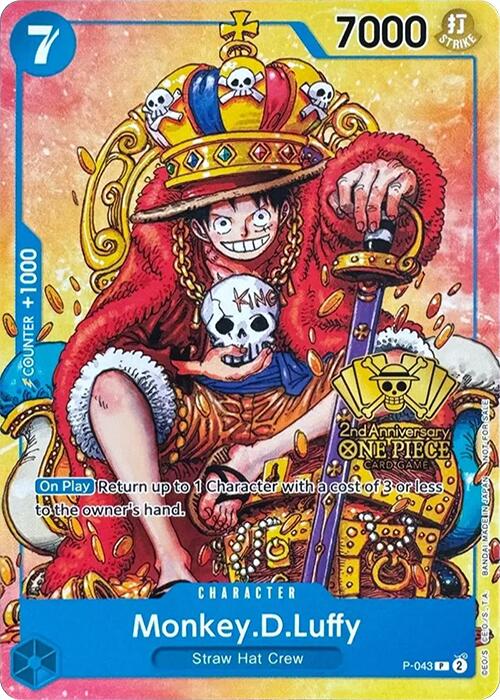 Monkey.D.Luffy (2nd Anniversary Stamped Promo) [One Piece Promotion Cards] | Galaxy Games LLC