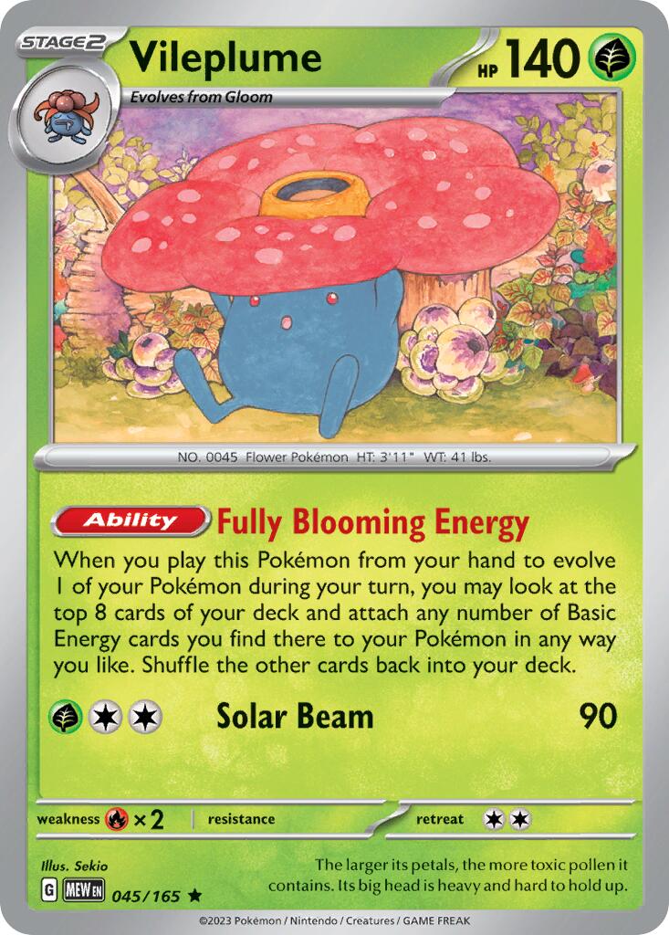 Vileplume (045/165) (Theme Deck Exclusive) [Scarlet & Violet 151] | Galaxy Games LLC