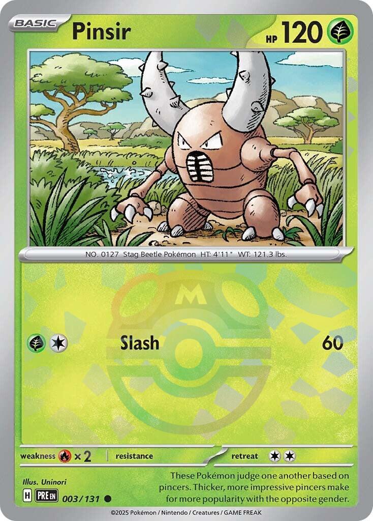 Pinsir (003/131) (Master Ball Pattern) [Scarlet & Violet: Prismatic Evolutions] | Galaxy Games LLC