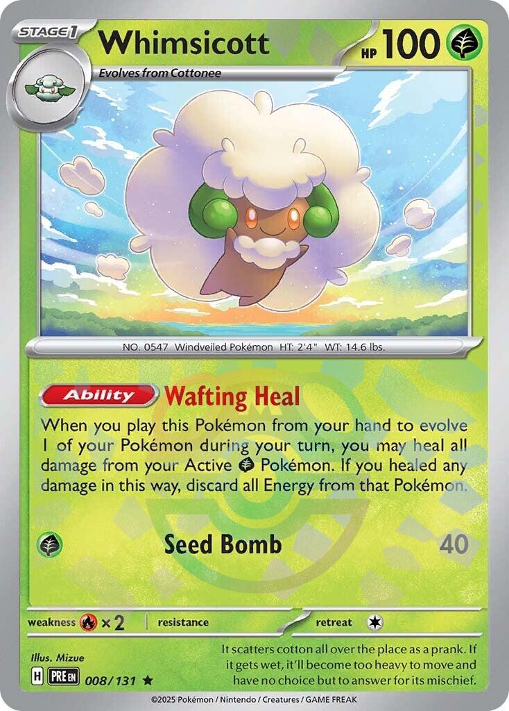 Whimsicott (008/131) (Master Ball Pattern) [Scarlet & Violet: Prismatic Evolutions] | Galaxy Games LLC