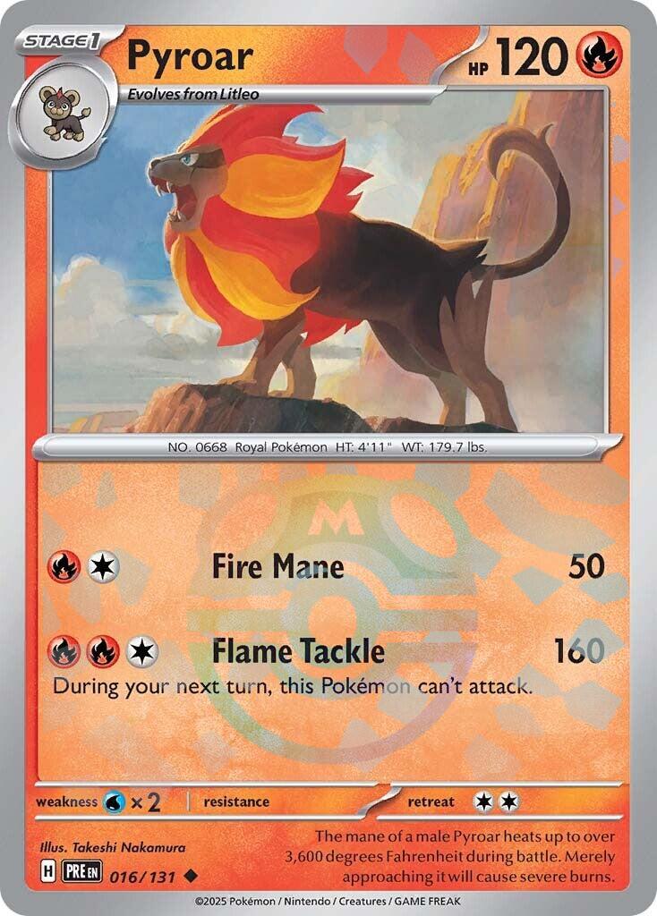 Pyroar (016/131) (Master Ball Pattern) [Scarlet & Violet: Prismatic Evolutions] | Galaxy Games LLC