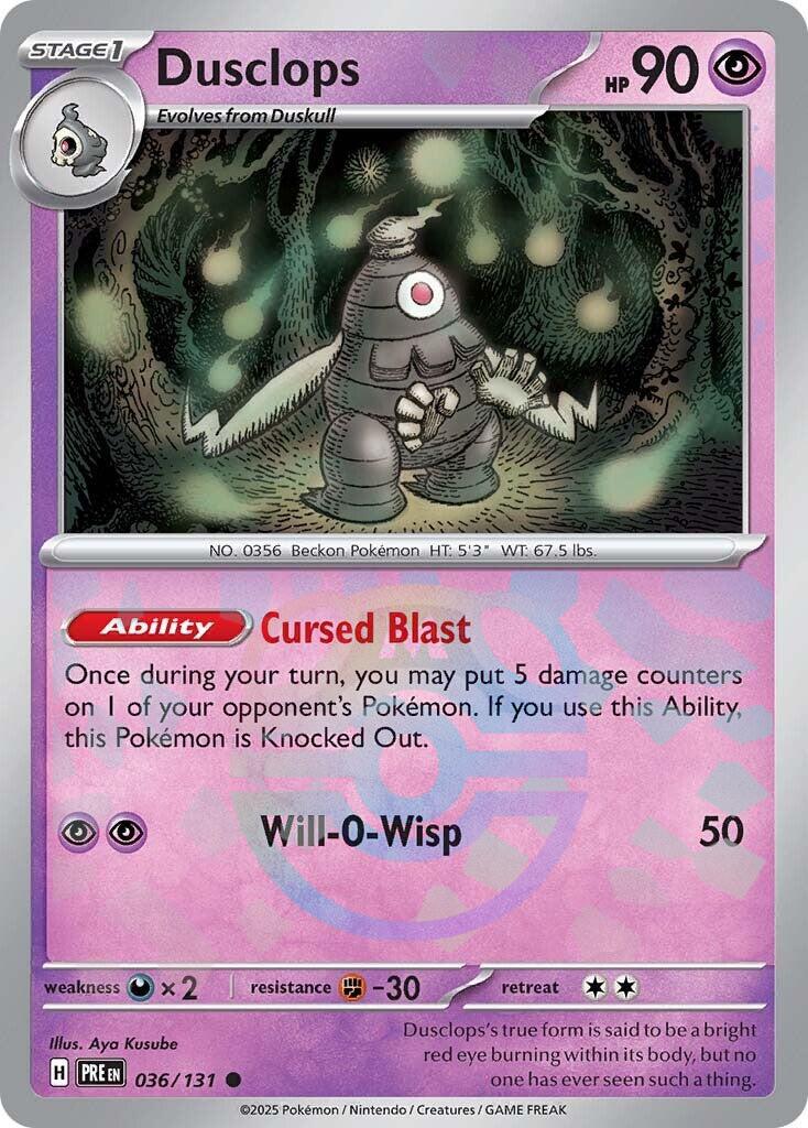 Dusclops (036/131) (Master Ball Pattern) [Scarlet & Violet: Prismatic Evolutions] | Galaxy Games LLC