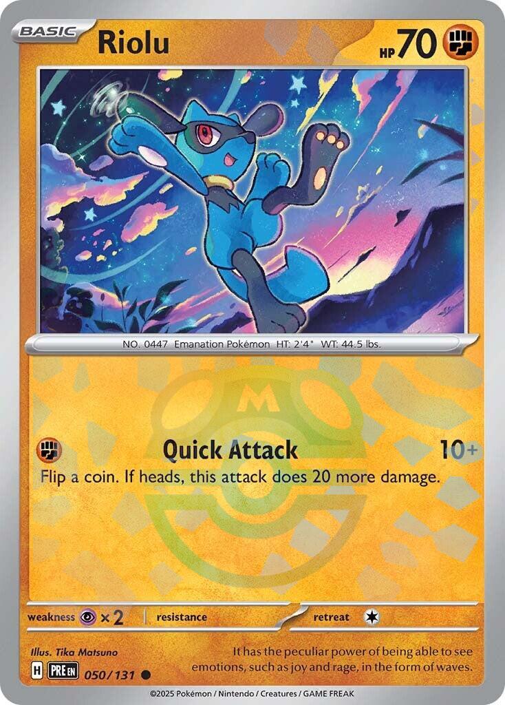 Riolu (050/131) (Master Ball Pattern) [Scarlet & Violet: Prismatic Evolutions] | Galaxy Games LLC