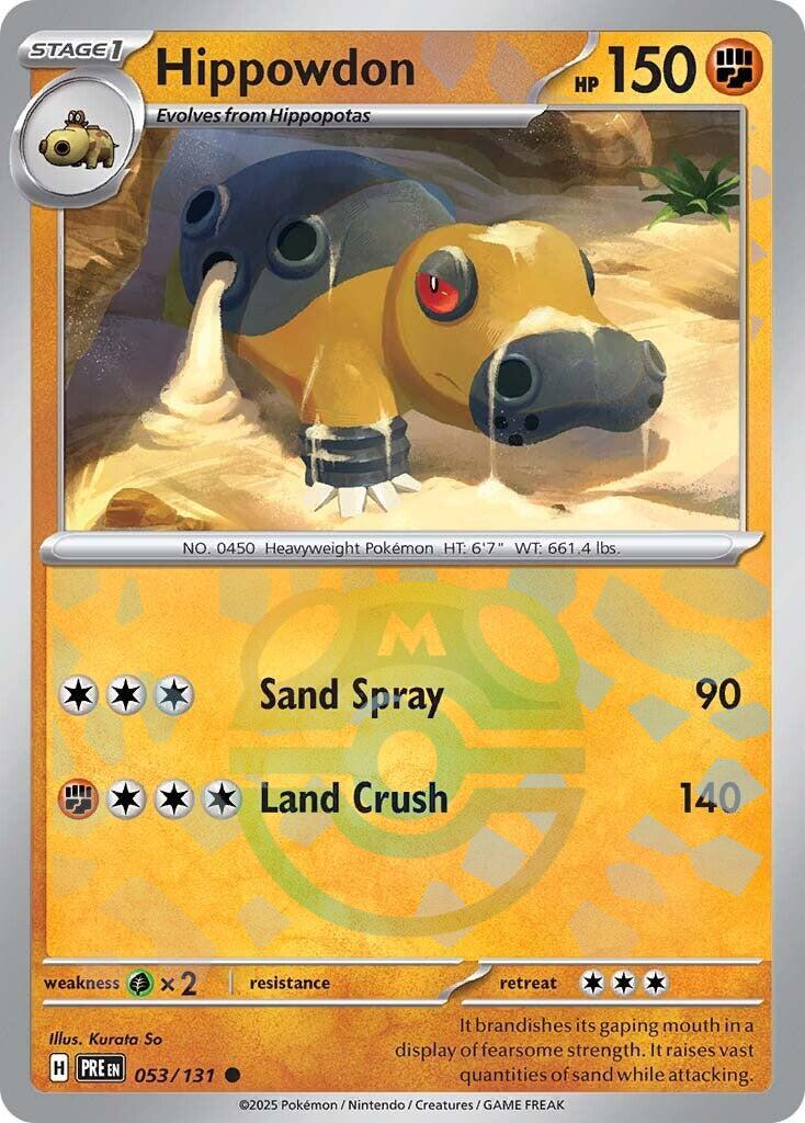 Hippowdon (053/131) (Master Ball Pattern) [Scarlet & Violet: Prismatic Evolutions] | Galaxy Games LLC