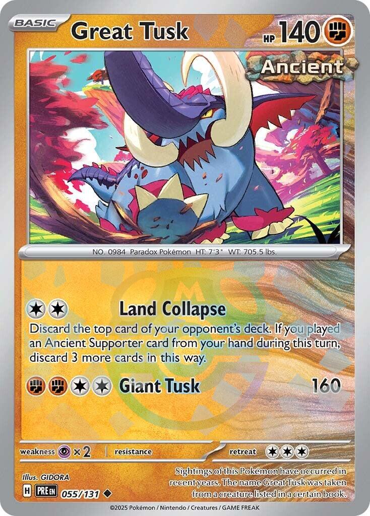 Great Tusk (055/131) (Master Ball Pattern) [Scarlet & Violet: Prismatic Evolutions] | Galaxy Games LLC