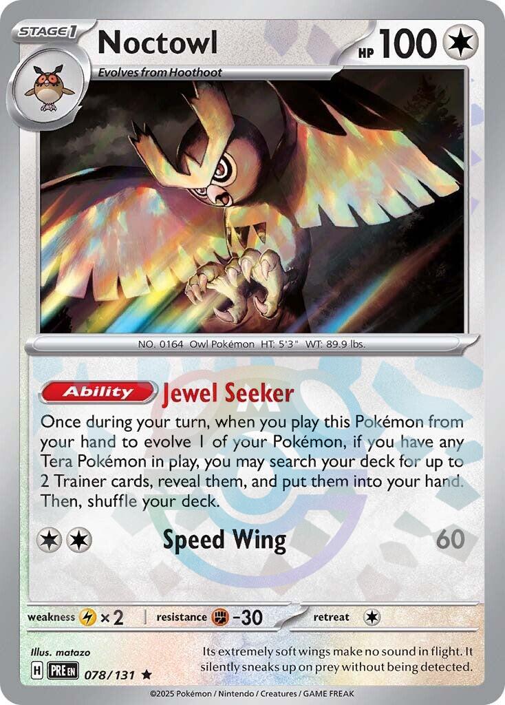 Noctowl (078/131) (Master Ball Pattern) [Scarlet & Violet: Prismatic Evolutions] | Galaxy Games LLC