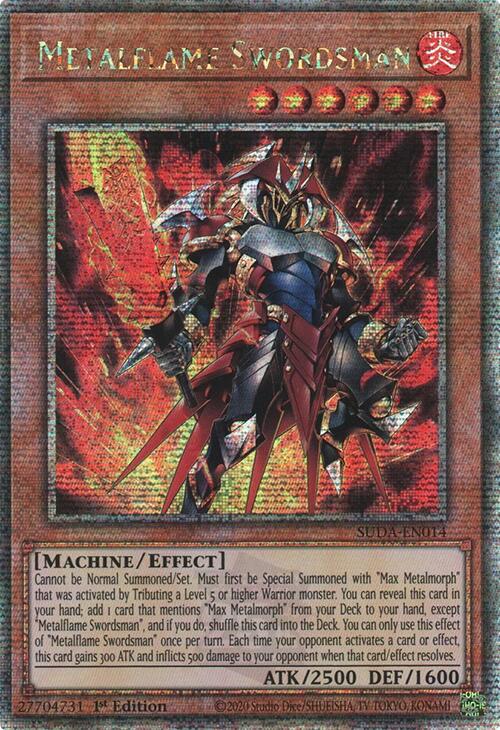 Metalflame Swordsman (Quarter Century Secret Rare) [SUDA-EN014] Quarter Century Secret Rare | Galaxy Games LLC