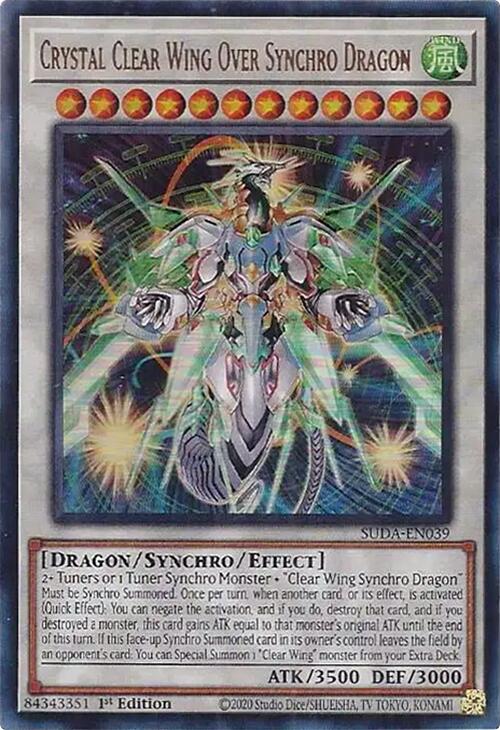 Crystal Clear Wing Over Synchro Dragon [SUDA-EN039] Ultra Rare | Galaxy Games LLC