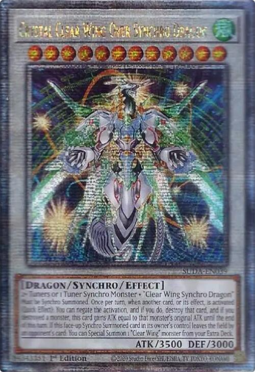 Crystal Clear Wing Over Synchro Dragon (Quarter Century Secret Rare) [SUDA-EN039] Quarter Century Secret Rare | Galaxy Games LLC