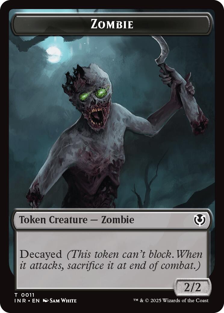 Zombie (0011) // Zombie (0012) Double-Sided Token [Innistrad Remastered Tokens] | Galaxy Games LLC