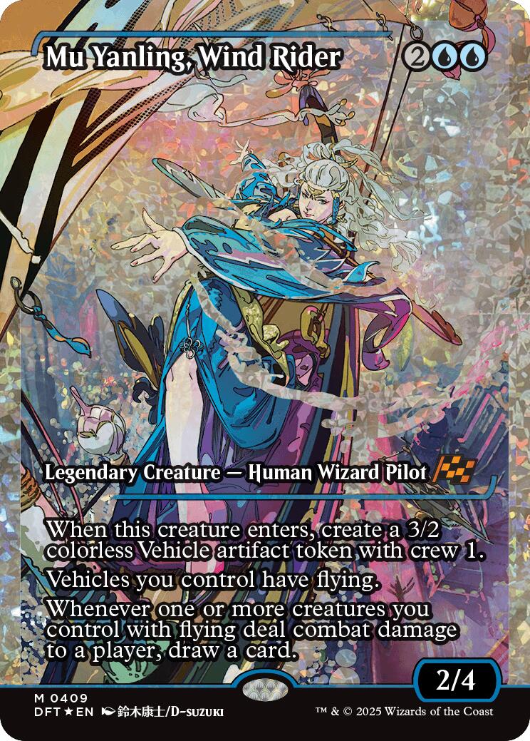 Mu Yanling, Wind Rider (Showcase Fracture Foil) (Japanese) [Aetherdrift] | Galaxy Games LLC