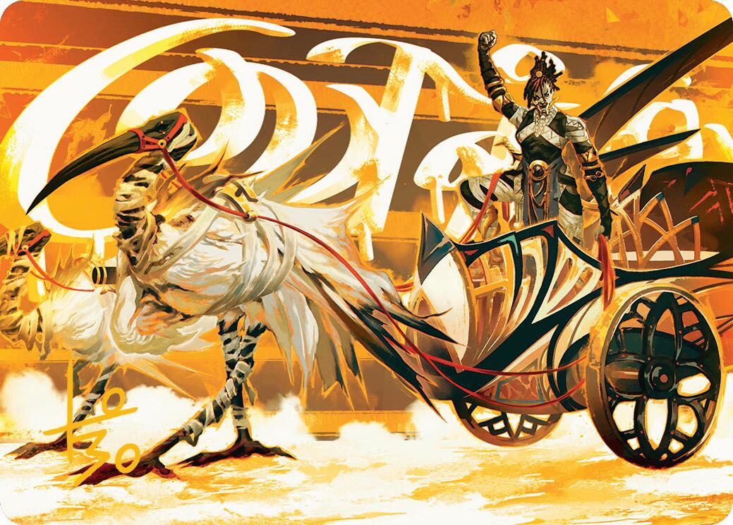 Skyseer's Chariot Art Card (Gold-Stamped Signature) [Aetherdrift Art Series] | Galaxy Games LLC