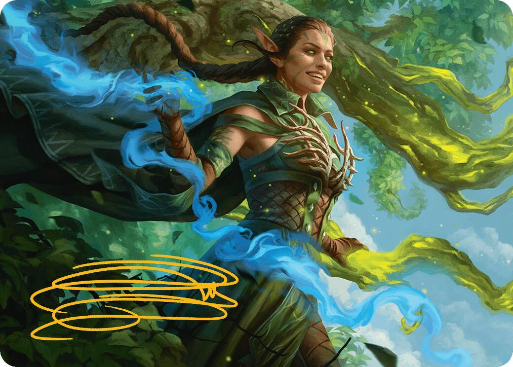 Nissa, Worldsoul Speaker Art Card (Gold-Stamped Signature) [Aetherdrift Art Series] | Galaxy Games LLC