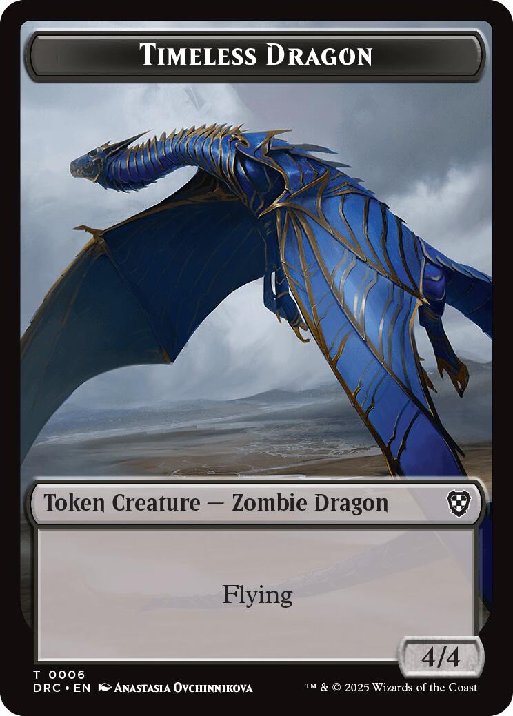 Timeless Dragon // Zombie (0007) Double-Sided Token [Aetherdrift Tokens] | Galaxy Games LLC