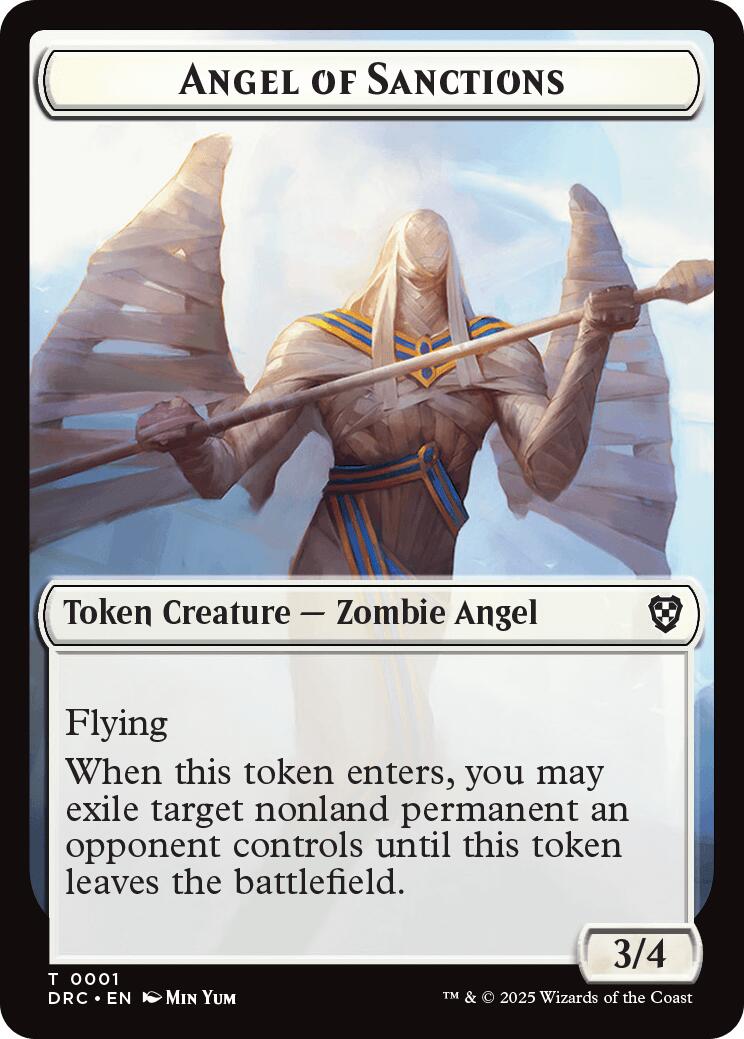 Angel of Sanctions // Zombie (0003) Double-Sided Token [Aetherdrift Tokens] | Galaxy Games LLC