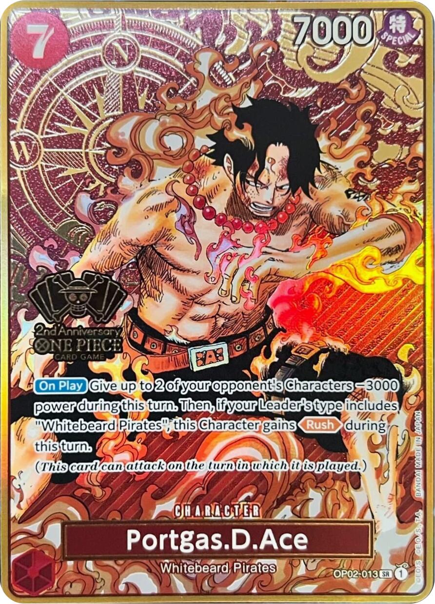 Portgas.D.Ace (Japanese Version 2nd Anniversary Set) [One Piece Promotion Cards] | Galaxy Games LLC