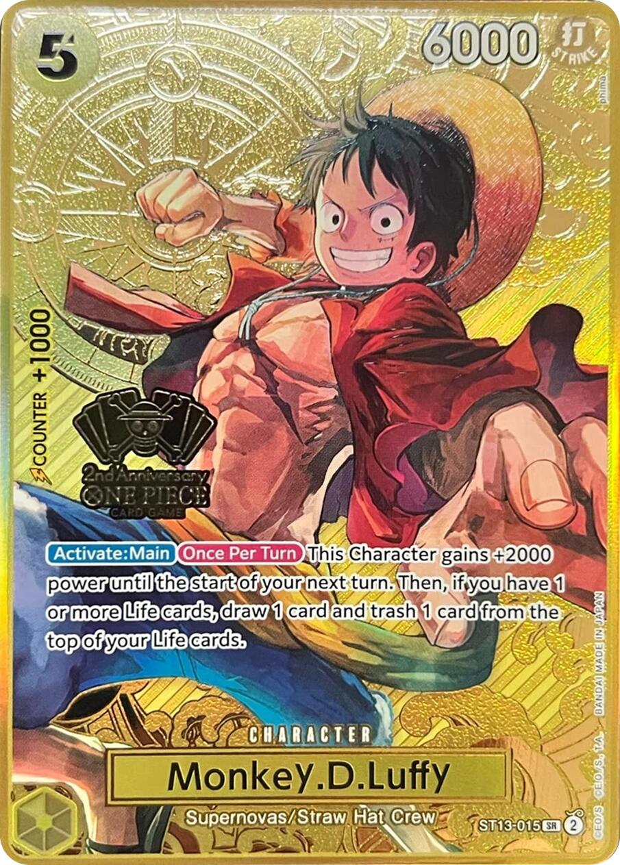 Monkey.D.Luffy (Japanese Version 2nd Anniversary Set) [One Piece Promotion Cards] | Galaxy Games LLC