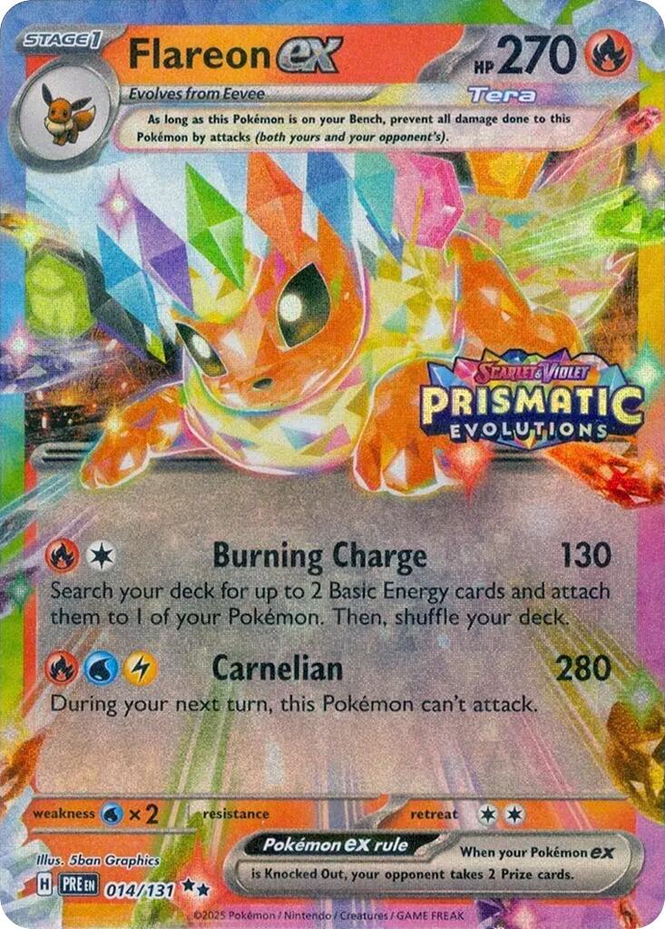 Flareon ex (014/131) (Prismatic Evolutions Stamp) [Scarlet & Violet: Prismatic Evolutions] | Galaxy Games LLC