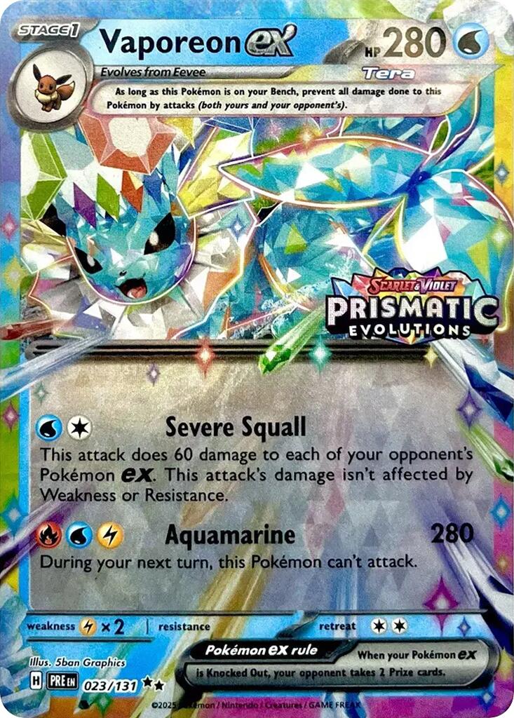 Vaporeon ex (023/131) (Prismatic Evolutions Stamp) [Scarlet & Violet: Prismatic Evolutions] | Galaxy Games LLC