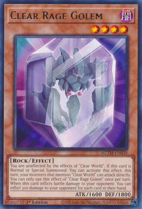 Clear Rage Golem [MZTM-EN038] Rare | Galaxy Games LLC