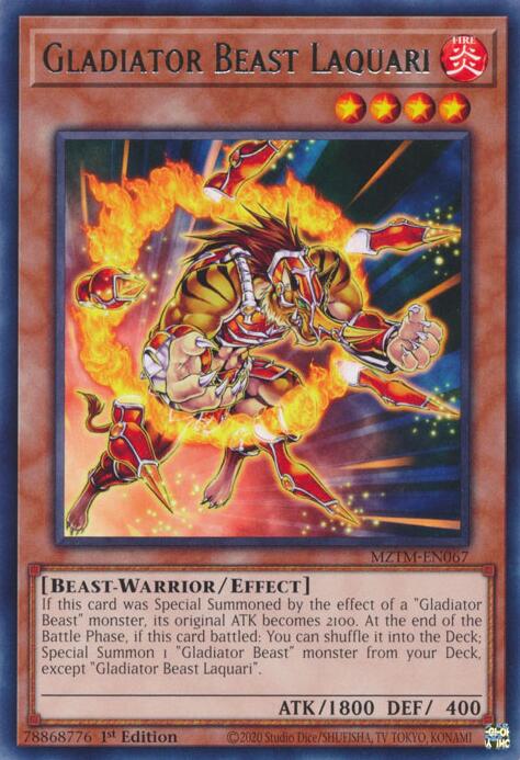 Gladiator Beast Laquari [MZTM-EN067] Rare | Galaxy Games LLC