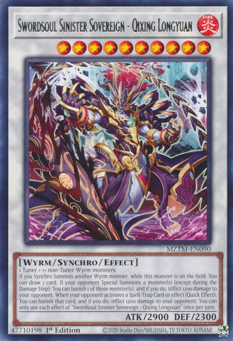 Swordsoul Sinister Sovereign - Qixing Longyuan [MZTM-EN090] Rare | Galaxy Games LLC