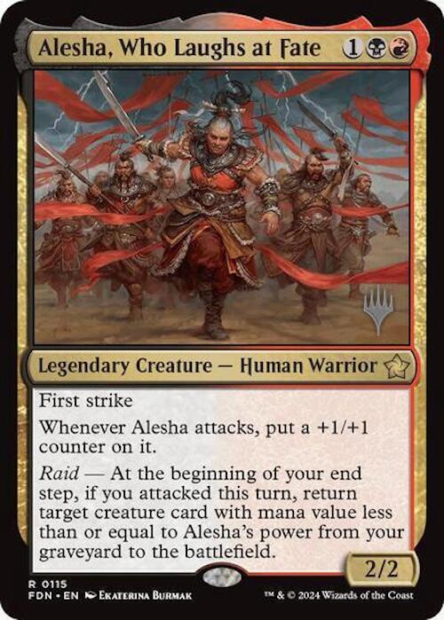 Alesha, Who Laughs at Fate (Promo Pack) [Foundations Promos] | Galaxy Games LLC