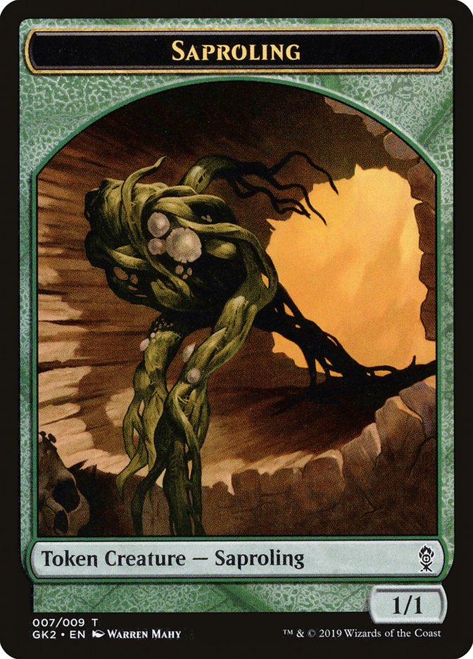 Saproling // Wurm Double-Sided Token [Ravnica Allegiance Guild Kit Tokens] | Galaxy Games LLC