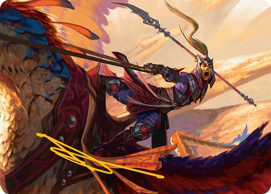 Dragonback Lancer Art Card (3/54) (Gold-Stamped Signature) [Tarkir: Dragonstorm Art Series] | Galaxy Games LLC
